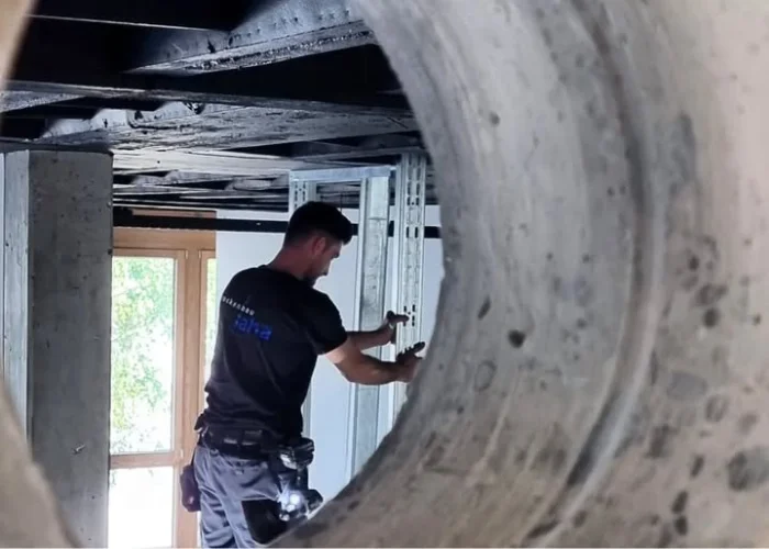 Trockenbau Jaha Mitarbeiter im Einsatz